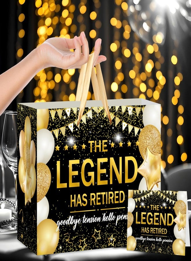 Wayyogh Retirement Gift Bags,The Legend Has Retired&Goodbye Tension Hello Pension with Wrapping Tissue Paper Card for Men Women Retirement,Coworker,Farewell Going Away Party Decorations Supplies Favors Gifts - Image 3